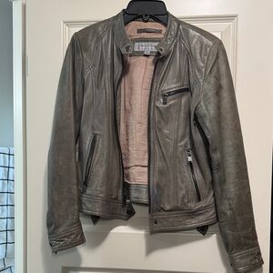 Women's Leather Jacket in Gray